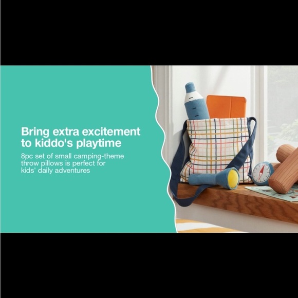 NWT adventure play set Pillowfort toy faux wood logs torch map camping - Picture 3 of 8